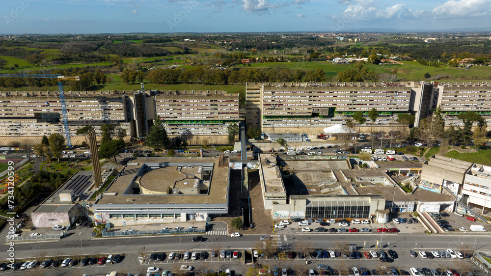 Serpentone Roma Aerial view of Nuovo Corviale known as