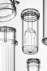 Poster - A collection of glass jars placed together. Can be used for various purposes