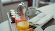 Hotel Room Breakfast Tray, close-up
