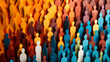 Multicolored Paper Cutouts of Human Figures Representing Diversity and Inclusion in Community and Society