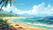 Scenic Illustration of Summer Beach Background