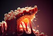 Gingivitis causes undesirable gum inflammatory illness. Dental treatment concept for the gums and teeth. Generative AI