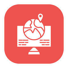 Sticker - Online Geography Icon