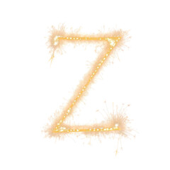 Wall Mural - Sparklers Letter Z Ignited, png file of isolated cutout object