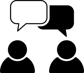 Poster - People Figures and Blank Speech Bubbles or Clouds Conversation Communication Message Symbol Element Icon with Empty Space for Text. Vector Image.