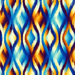 Aufkleber - Abstract grunge vintage pattern. Ikat style. Seamless vector image.