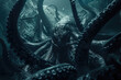 A mythical deep-sea kraken lurking in the murky depths