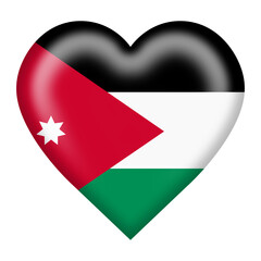Fototapete - Kingdom of Jordan flag heart button