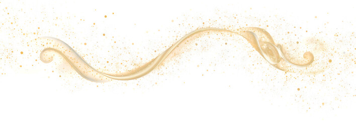Wall Mural - gold dust swirl effect, png file on transparent background