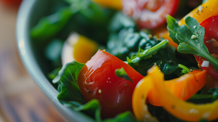 A close-up of a healthy homemade meal, focusing on the textures and colors