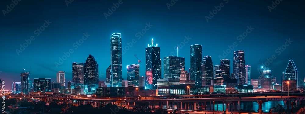 a city with tall buildings and a blue sky Stock Illustration | Adobe Stock