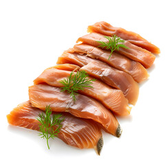 Wall Mural - Smoked fish fillet isolated on white background