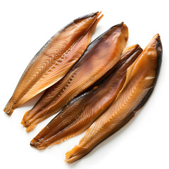 Wall Mural - Smoked fish fillet isolated on white background