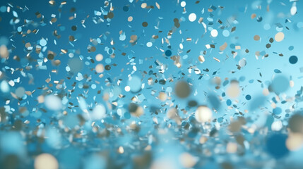 Wall Mural - blue and silver confetti