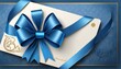 blue ribbon bow blank gift certificate voucher template with blue bow