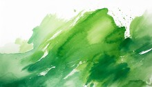 Abstract Green Watercolor On White Background