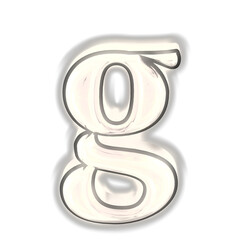 Glowing silver 3d symbol. letter g