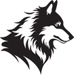 Vector Illustration of a Wolf or Dog Head