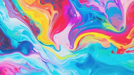 Poster - Abstract marbled acrylic paint ink painted waves painting texture colorful background banner