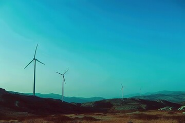  wind turbines in the mountains