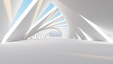 Fototapeta Przestrzenne - Architecture background geometric arched interior 3d render