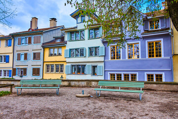 Sticker - Residential houses on Lindenhof Hill in Zürich, Switzerland