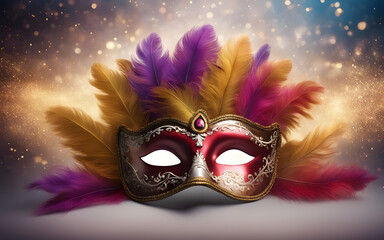 Mardi Gras carnival mask template with copy space for text