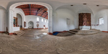 Hdri 360 Panorama Inside Empty Abandoned Of Portugese Church In Old Goa India In Full Spherical Equirectangular Projection, VR AR Virtual Reality Content