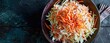 Freshly shredded white cabbage and grated carrot coleslaw topped with homemade mayonnaise dressing