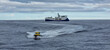 Small Boat work boat deployed from offshore seismic vessel