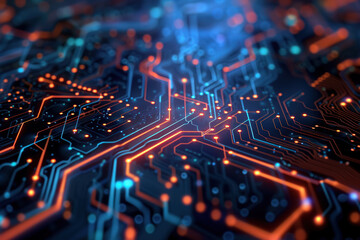 Poster - digital artwork of a futuristic circuit board.