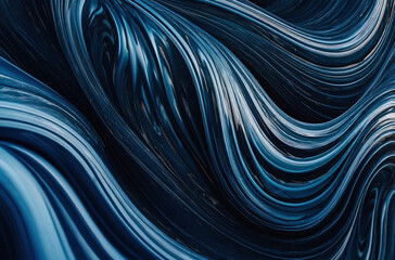 Canvas Print - abstract blue wavy lines background