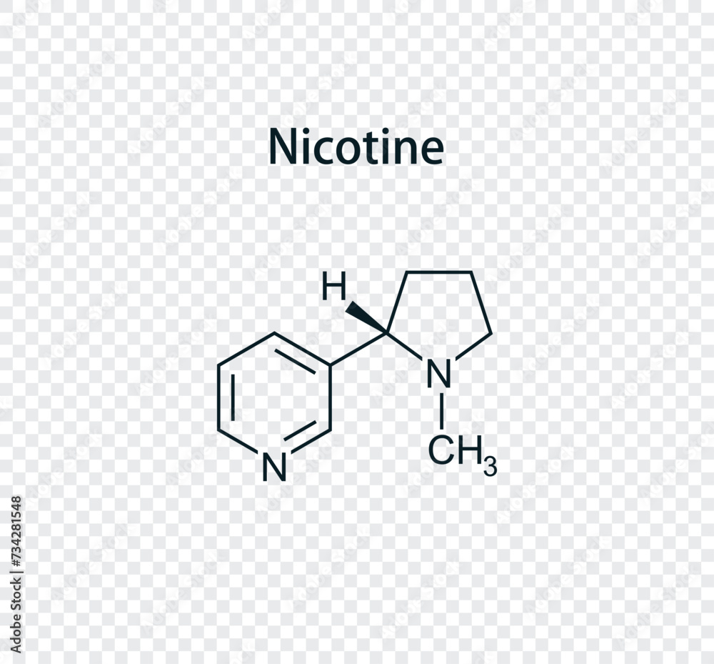 Chemical structure of nicotine. Vector illustration isolated on ...