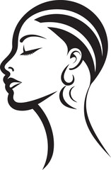 Wall Mural - Enigma Essence Modern Vector Design of Black Woman Face Mystic Muse Sophisticated Abstract Woman Face Vector Graphic