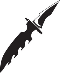 Wall Mural - Mystic Martialist Intriguing Vector Blade Design Ebony Enigma Refined Black Combat Knife Icon