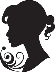Wall Mural - Radiant Reverie Black Icon of Womans Face Ebony Elegance Vector Woman Face in Black
