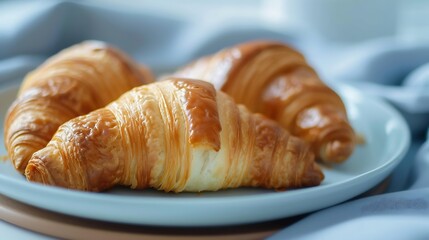 Generative AI : fresh croissants on the plate