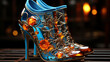 3d image of ladies shoes made of glass