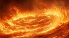  A Giant Spiral Of Fire In The Shape Of A Hole Star, In The Style Of Hyper-realistic Sci-fi, Focus On Atmospheric Effects, , Whirly, Mars Ravelo, Motion Blur Panorama,  Background
