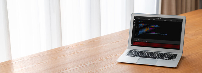 software development programming on computer screen for modish application and program coding