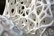 Close-up of white abstract 3d printed model. Created using multi jet fusion technology. Symbolizes modern hi-tech 3d printing innovation. Generative AI