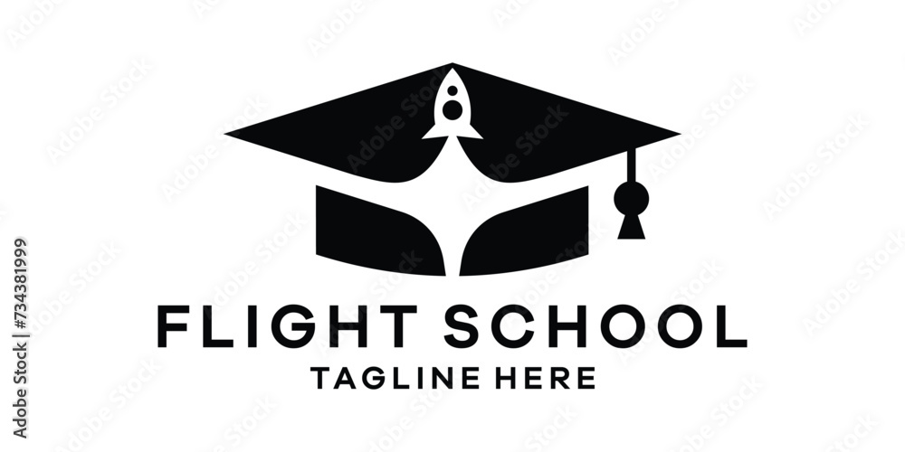 logo design combining the shape of a graduation cap with a rocket, logo ...