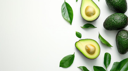 Wall Mural - avocado isolated on white background
