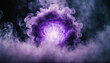explosive purple smoke emanating from void center, creating eerie ambiance