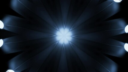 Poster - Pulsating hypnotic animation in center. Design. Dark background rays with pulsating luminous pulses. Moving luminous pulses on rays of hypnotic animation