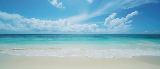 Sticker - Serene Tropical Beach with Crystal Clear Waters