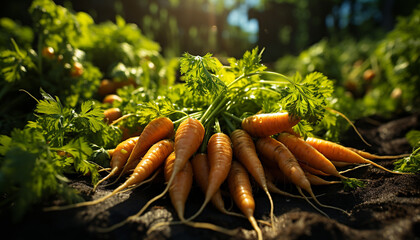 Wall Mural - Freshness of organic carrot, nature healthy eating, vegetarian food generated by AI