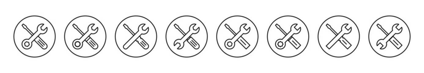 Wall Mural - Repair tools icon set vector. tool sign and symbol. setting icon. Wrench and screwdriver. Service