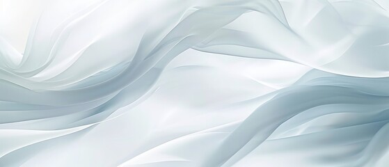 Canvas Print - Elegant Abstract Silk Fabric Waves on White