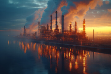 Poster - Architects of carbon capture and storage installations employing state-of-the-art technologies to mitigate greenhouse gas emissions from industrial processes.  Generative Ai.